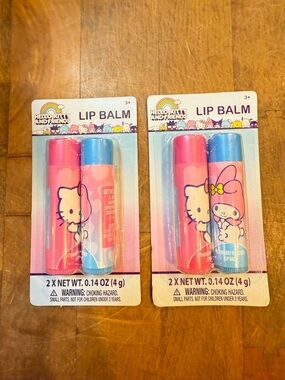 Hello Kitty Pink and Blue Lip Balm Duo